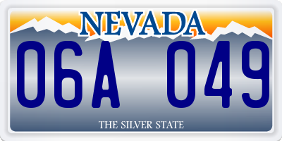 NV license plate 06A049