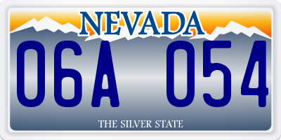 NV license plate 06A054