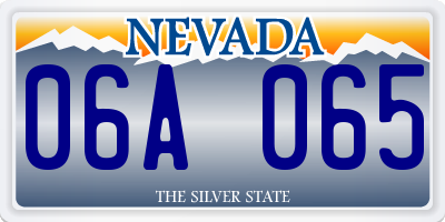 NV license plate 06A065