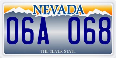 NV license plate 06A068