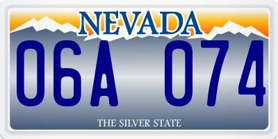 NV license plate 06A074
