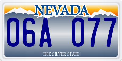 NV license plate 06A077