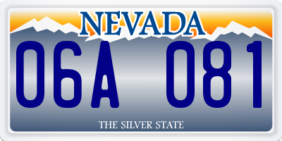 NV license plate 06A081