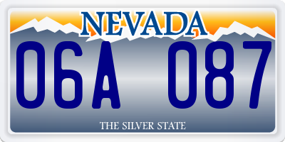 NV license plate 06A087