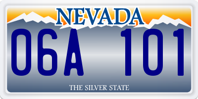 NV license plate 06A101