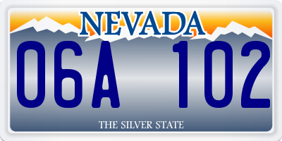 NV license plate 06A102