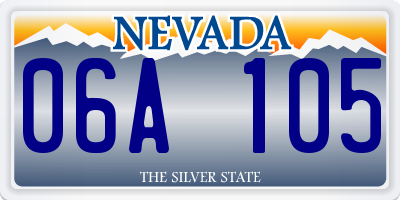 NV license plate 06A105