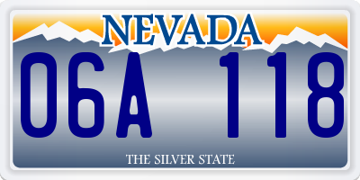 NV license plate 06A118