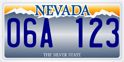 NV license plate 06A123