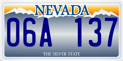 NV license plate 06A137