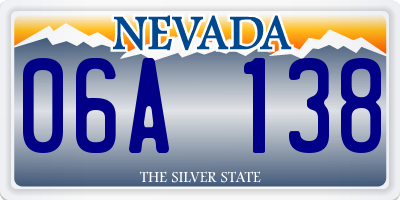 NV license plate 06A138