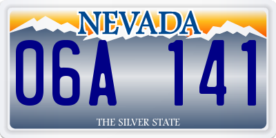 NV license plate 06A141