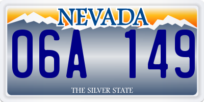 NV license plate 06A149