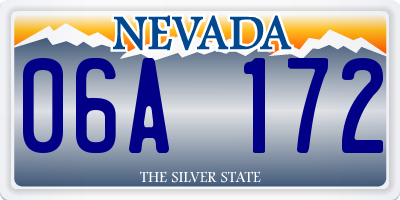 NV license plate 06A172