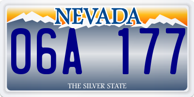 NV license plate 06A177