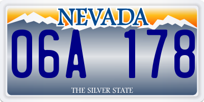 NV license plate 06A178