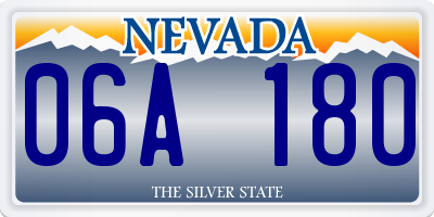 NV license plate 06A180