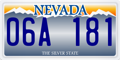 NV license plate 06A181