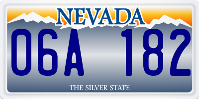 NV license plate 06A182