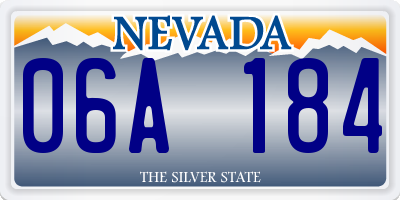 NV license plate 06A184