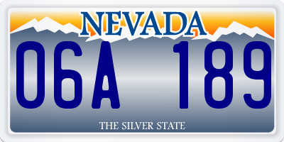 NV license plate 06A189