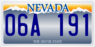 NV license plate 06A191