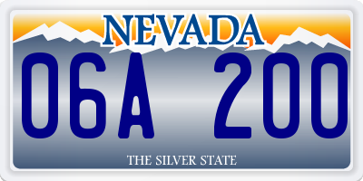 NV license plate 06A200