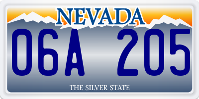 NV license plate 06A205