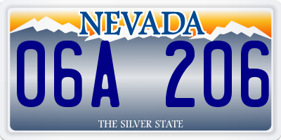 NV license plate 06A206