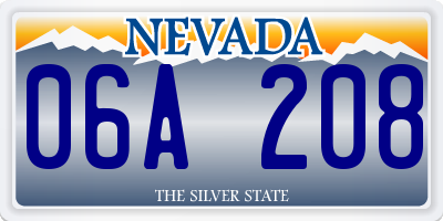NV license plate 06A208