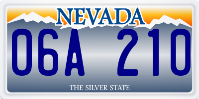 NV license plate 06A210