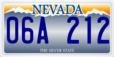 NV license plate 06A212