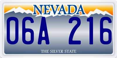NV license plate 06A216