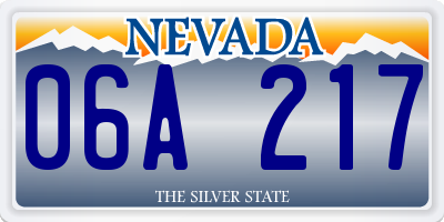 NV license plate 06A217