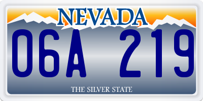 NV license plate 06A219