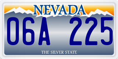 NV license plate 06A225