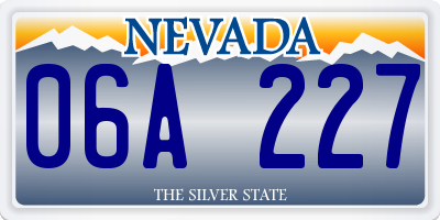 NV license plate 06A227