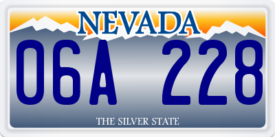 NV license plate 06A228