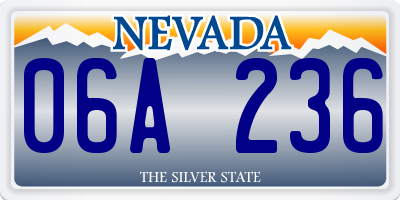 NV license plate 06A236