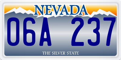 NV license plate 06A237