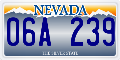 NV license plate 06A239