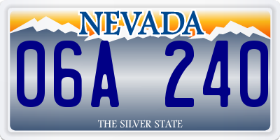 NV license plate 06A240