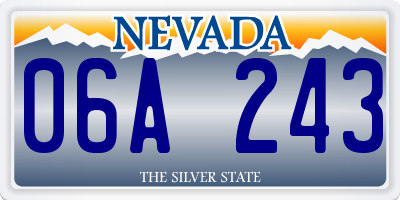 NV license plate 06A243