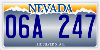 NV license plate 06A247