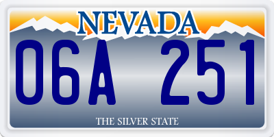 NV license plate 06A251