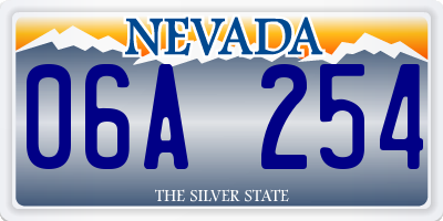 NV license plate 06A254