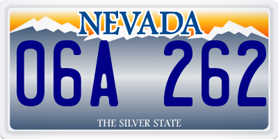 NV license plate 06A262