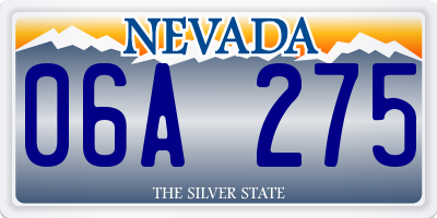 NV license plate 06A275