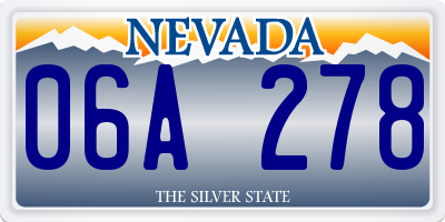 NV license plate 06A278