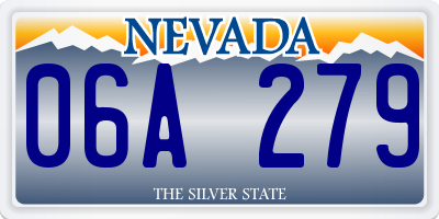 NV license plate 06A279